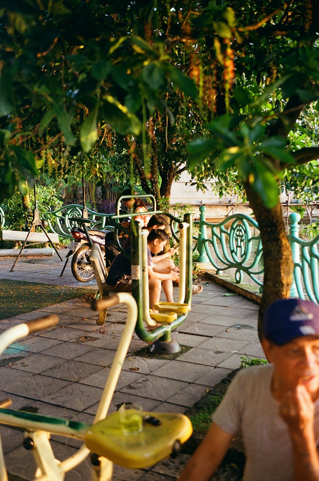 senior citizens enjoying neighborhood park