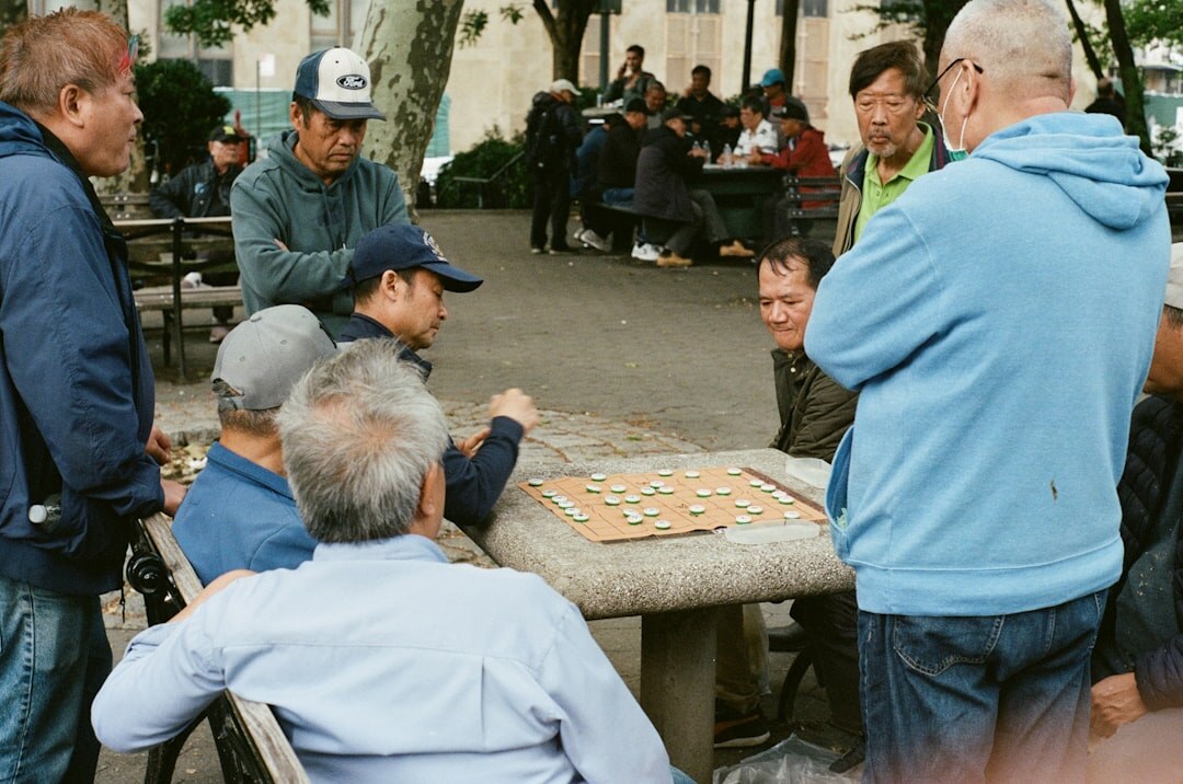 senior citizens enjoying neighborhood park