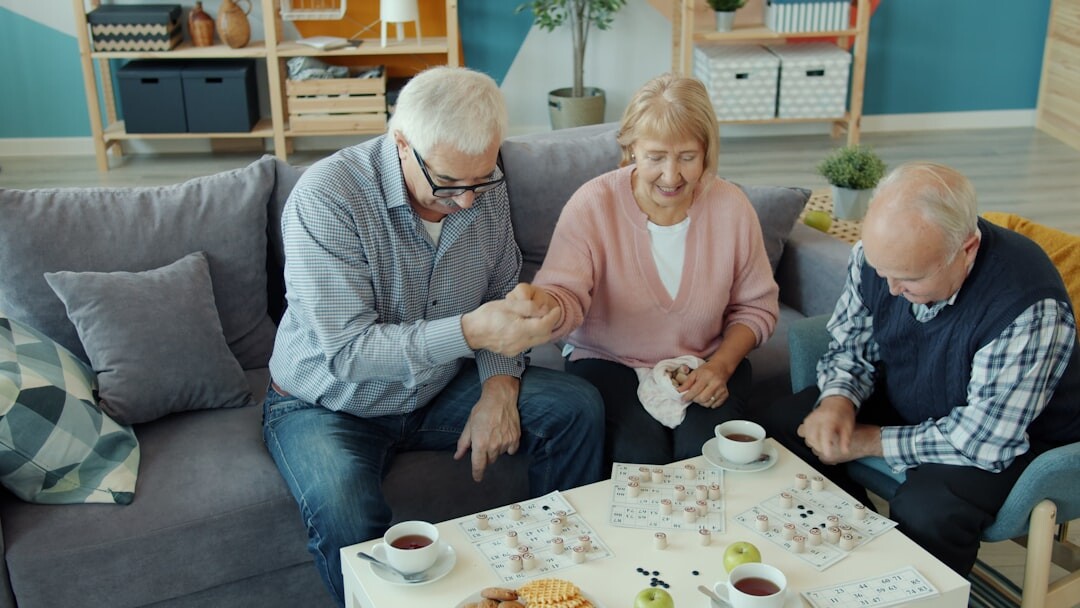 happy seniors in neighborhood